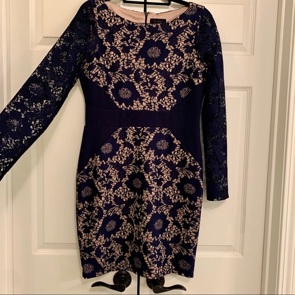 Jessica Simpson Navy Size 10 Lace Sheath Dress - Picture 2 of 4